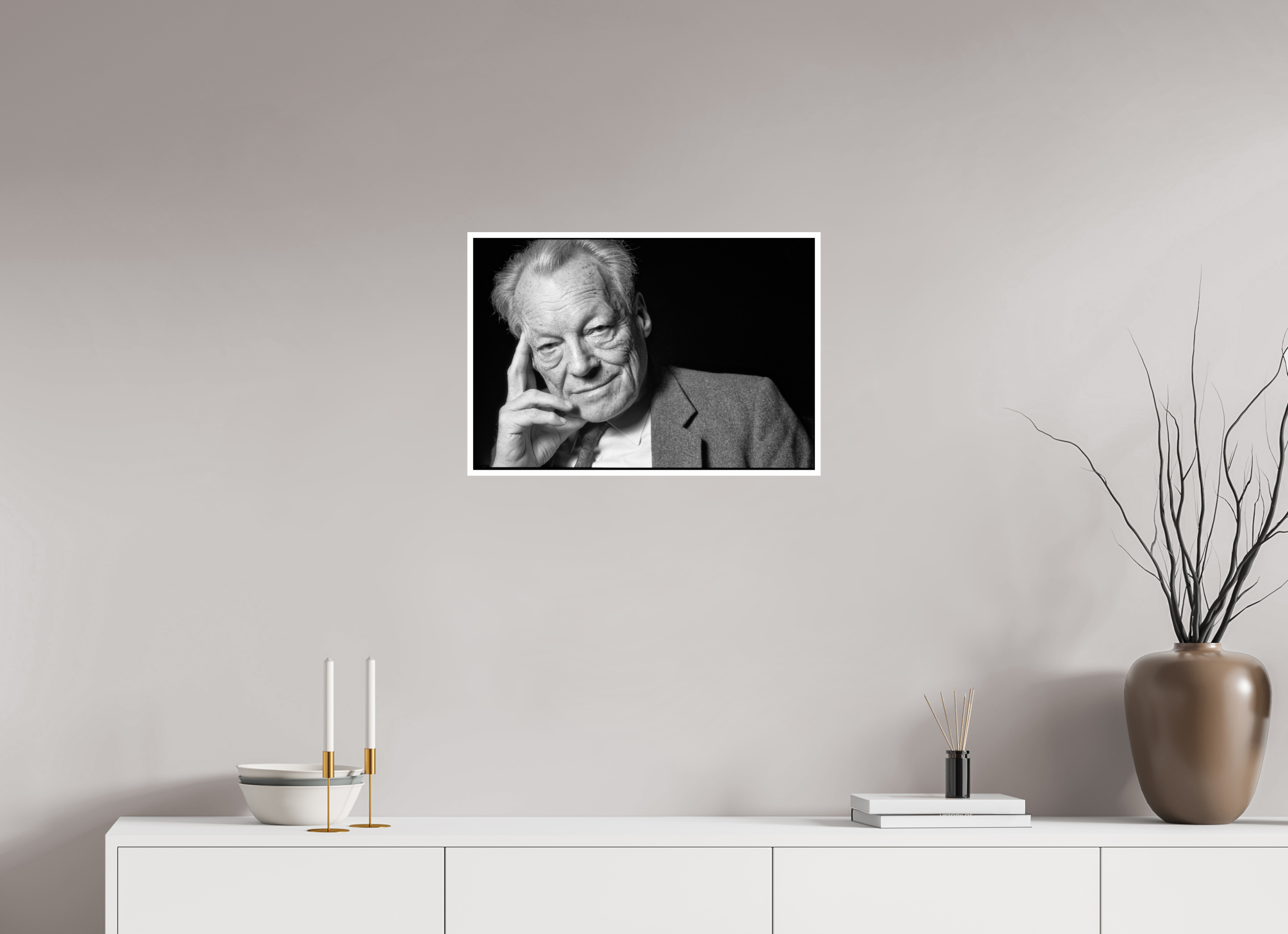58,9 x 40 cm, Fine Art Print on Hahnemühle Baryta, 1 cm Weißrand Willy Brandt, former Chancellor of the Federal Republic of Germany