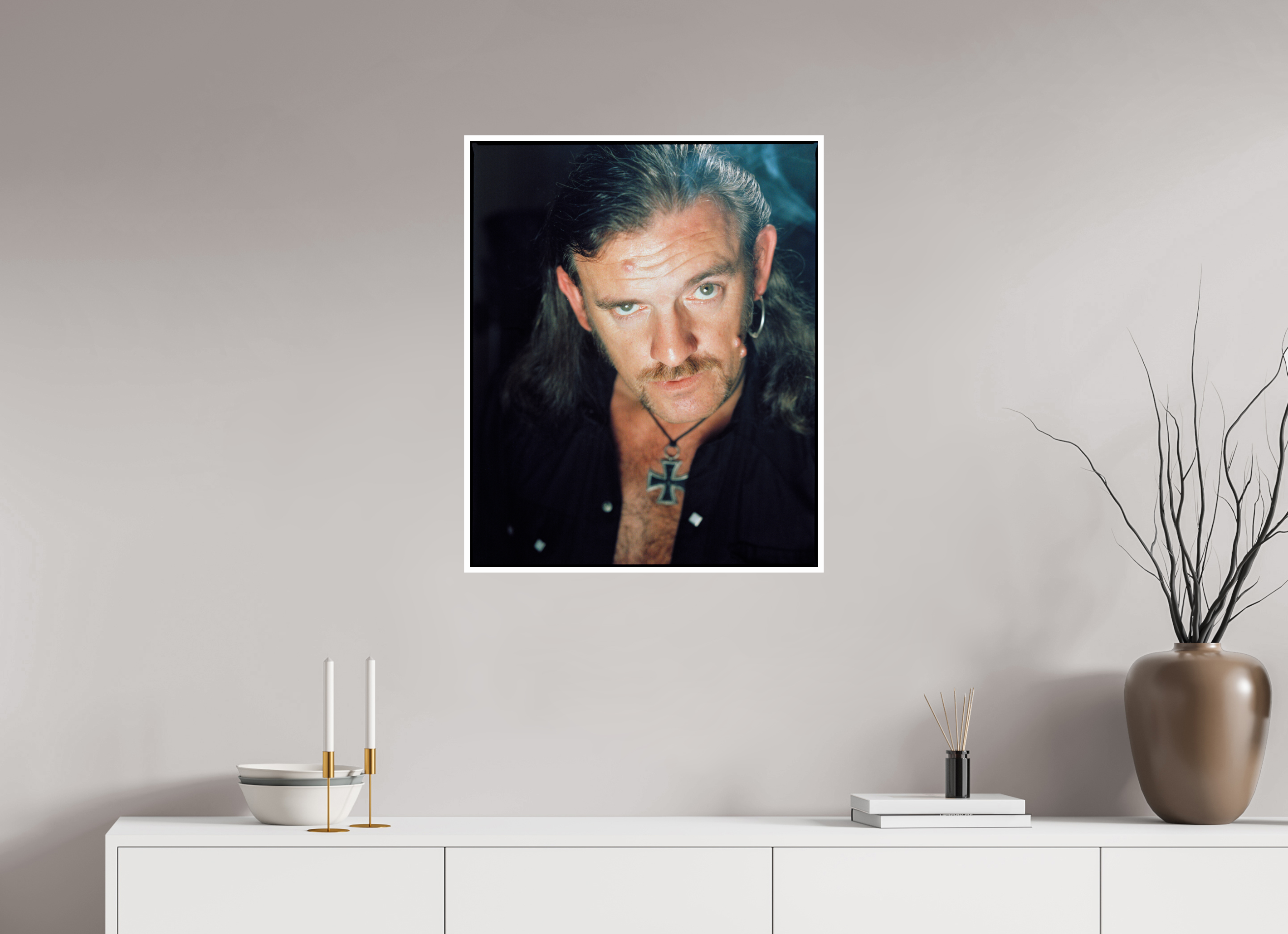 60 x 73,4 cm, Photo Raag Barytha 1cm Rand Lemmy Kilmister — Hamburg, 1993