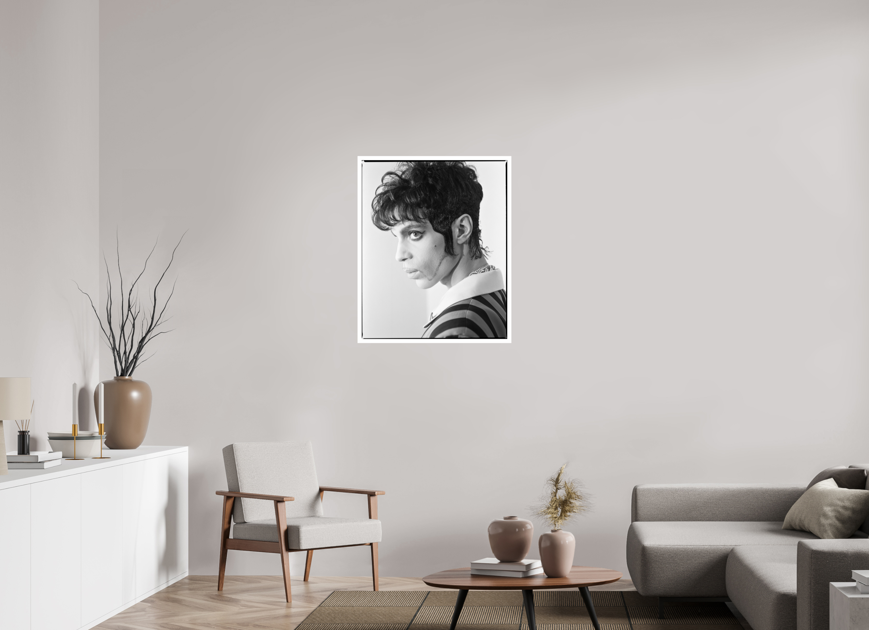 70 x 86 cm, Baryta 2cm rand Prince — Side Profile, Monaco 1994