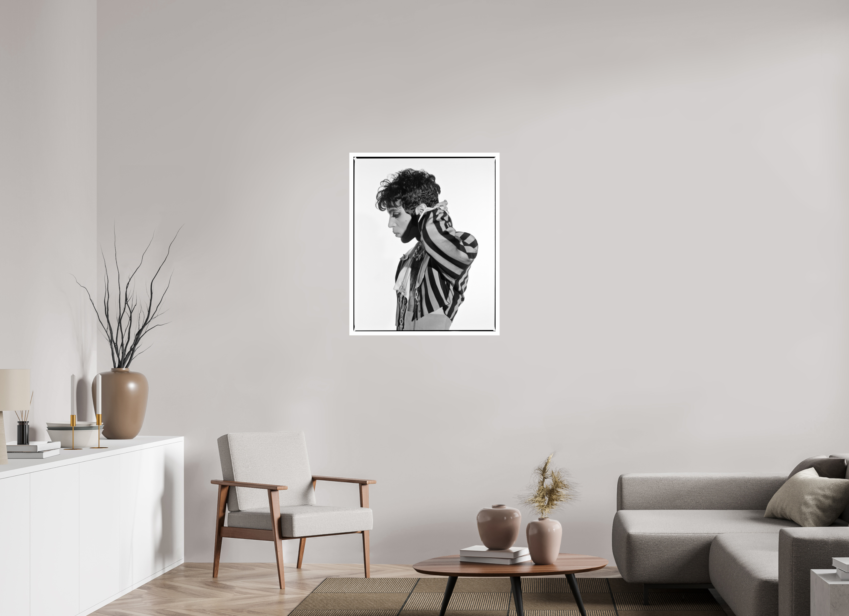 70 x 85,9 cm, Baryta 2cm rand Prince — Side Profile, Monaco 1994