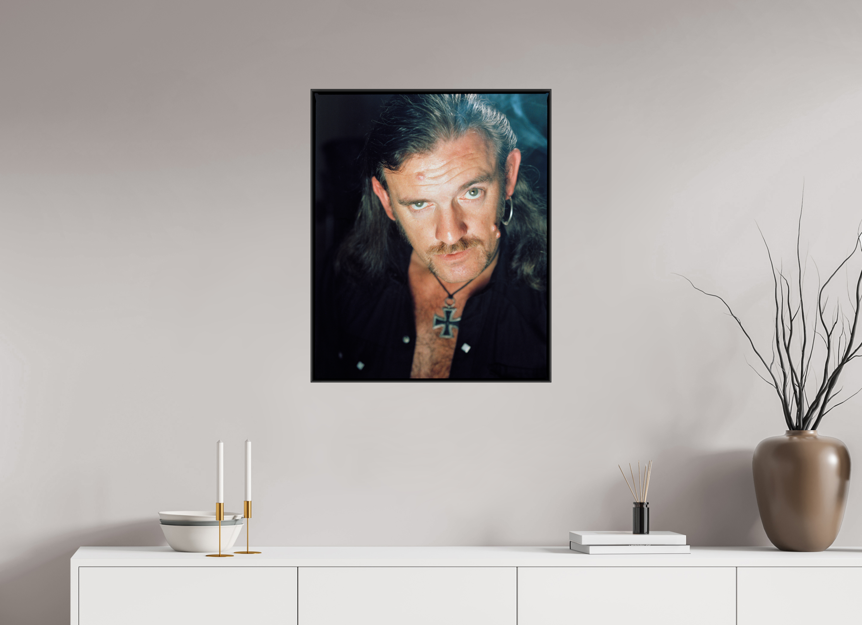 60 x 73,4 cm, ArtBox Alu Schwarz Lemmy Kilmister — Hamburg, 1993