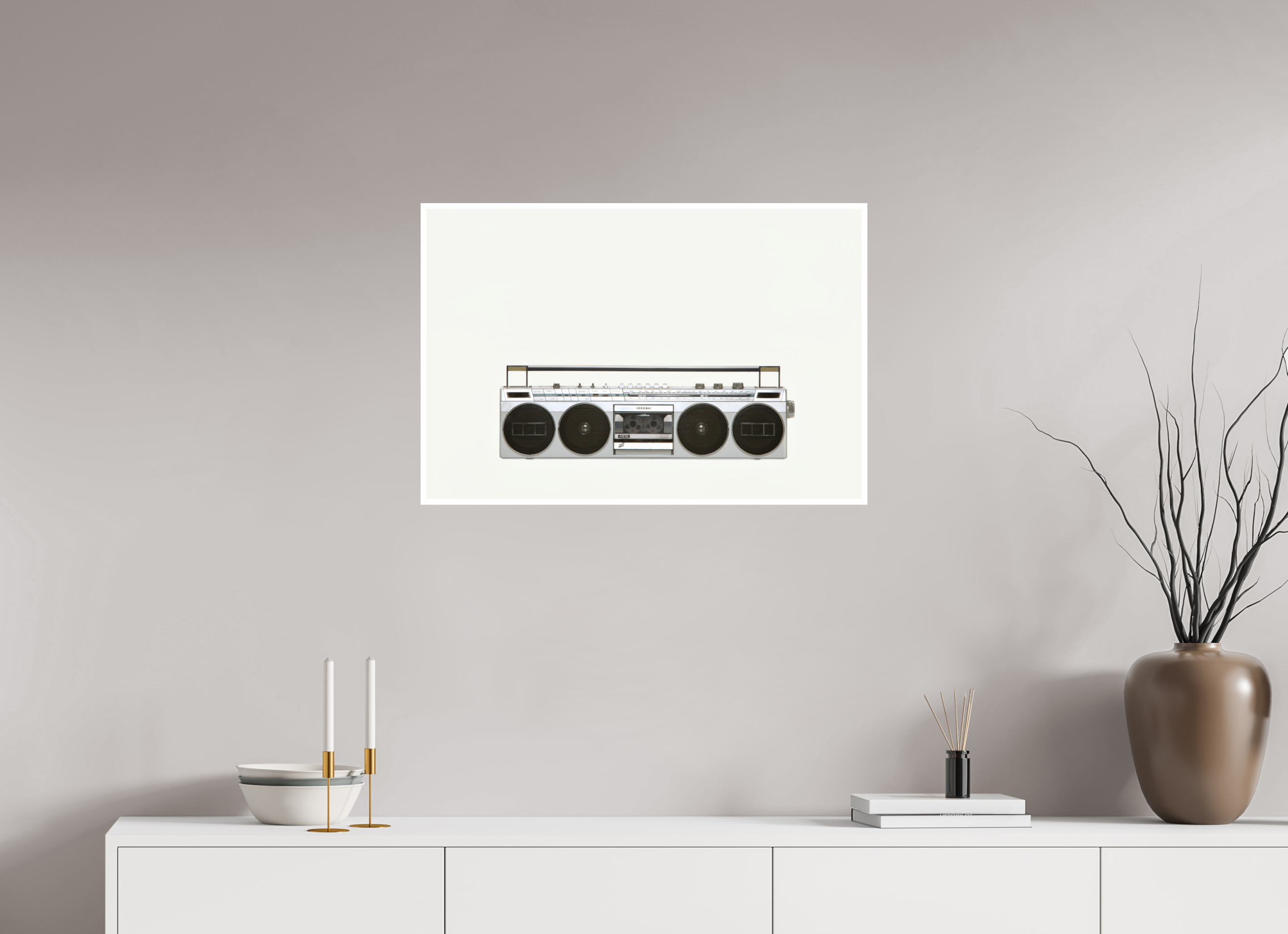 75 x 50 cm, Photo Raag Barytha 1cm Rand Sanyo M7830LU Boombox Hamburg_2009