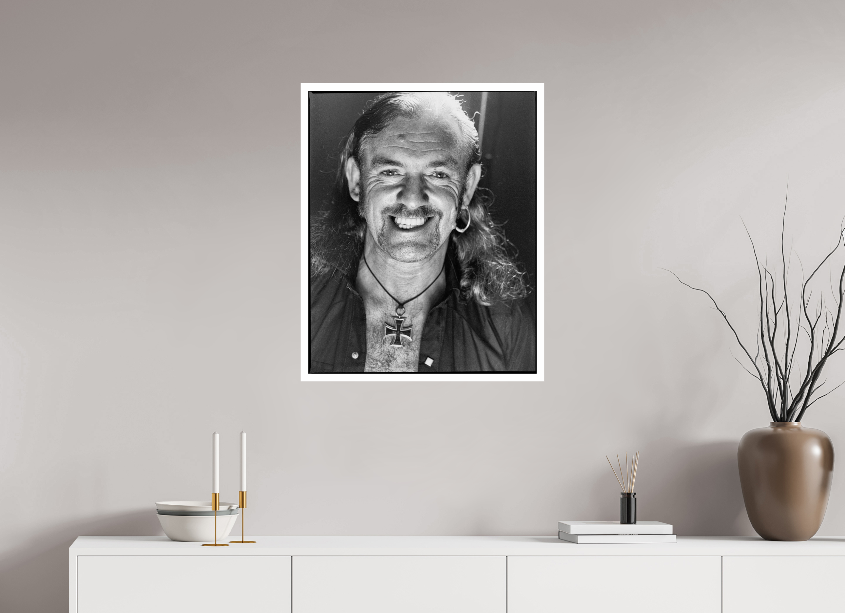 60 x 74,3 cm, Baryta 2cm rand lemmy sw