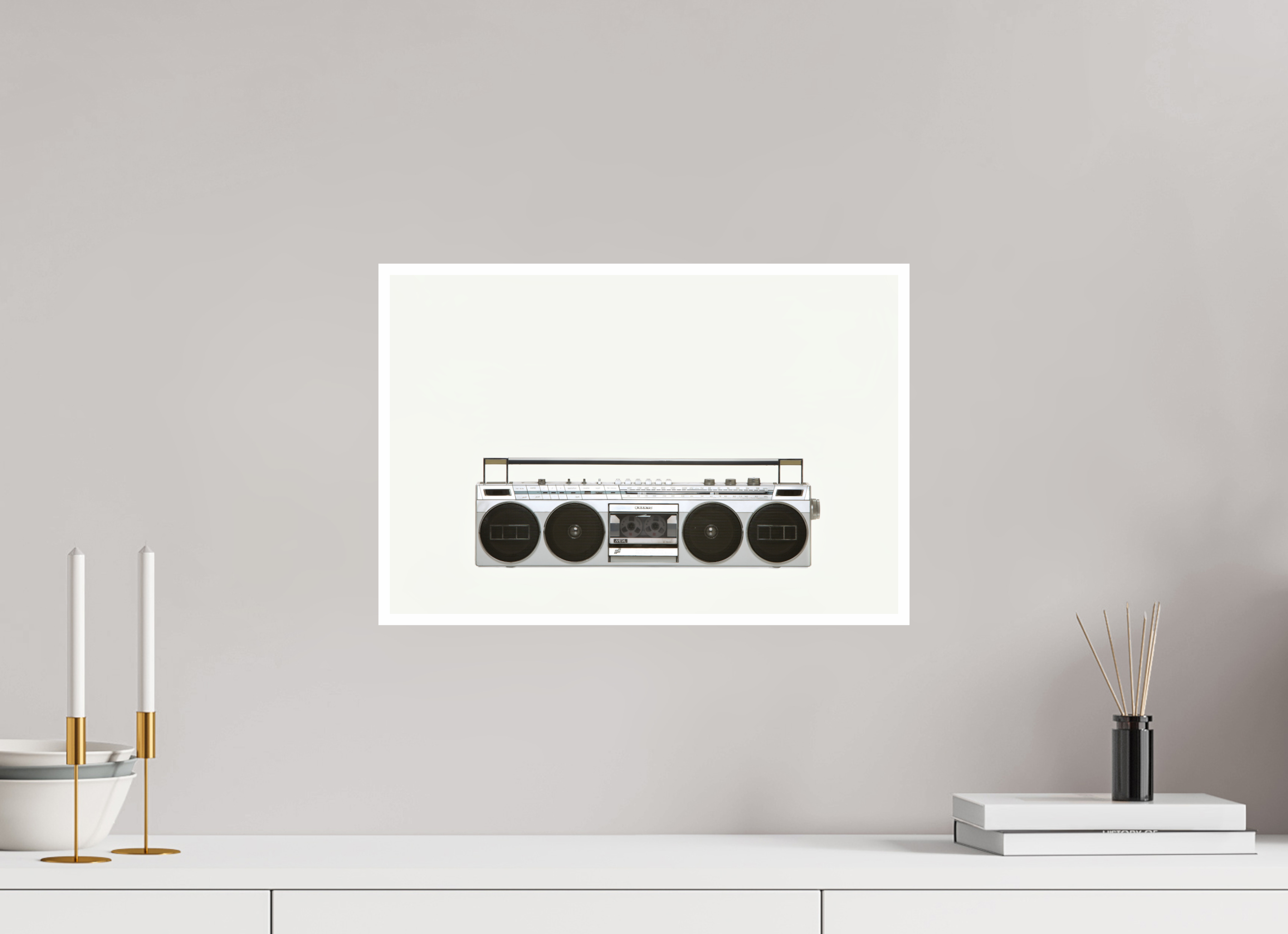 45 x 30 cm, Photo Raag Barytha 1cm Rand Sanyo M7830LU Boombox Hamburg_2009