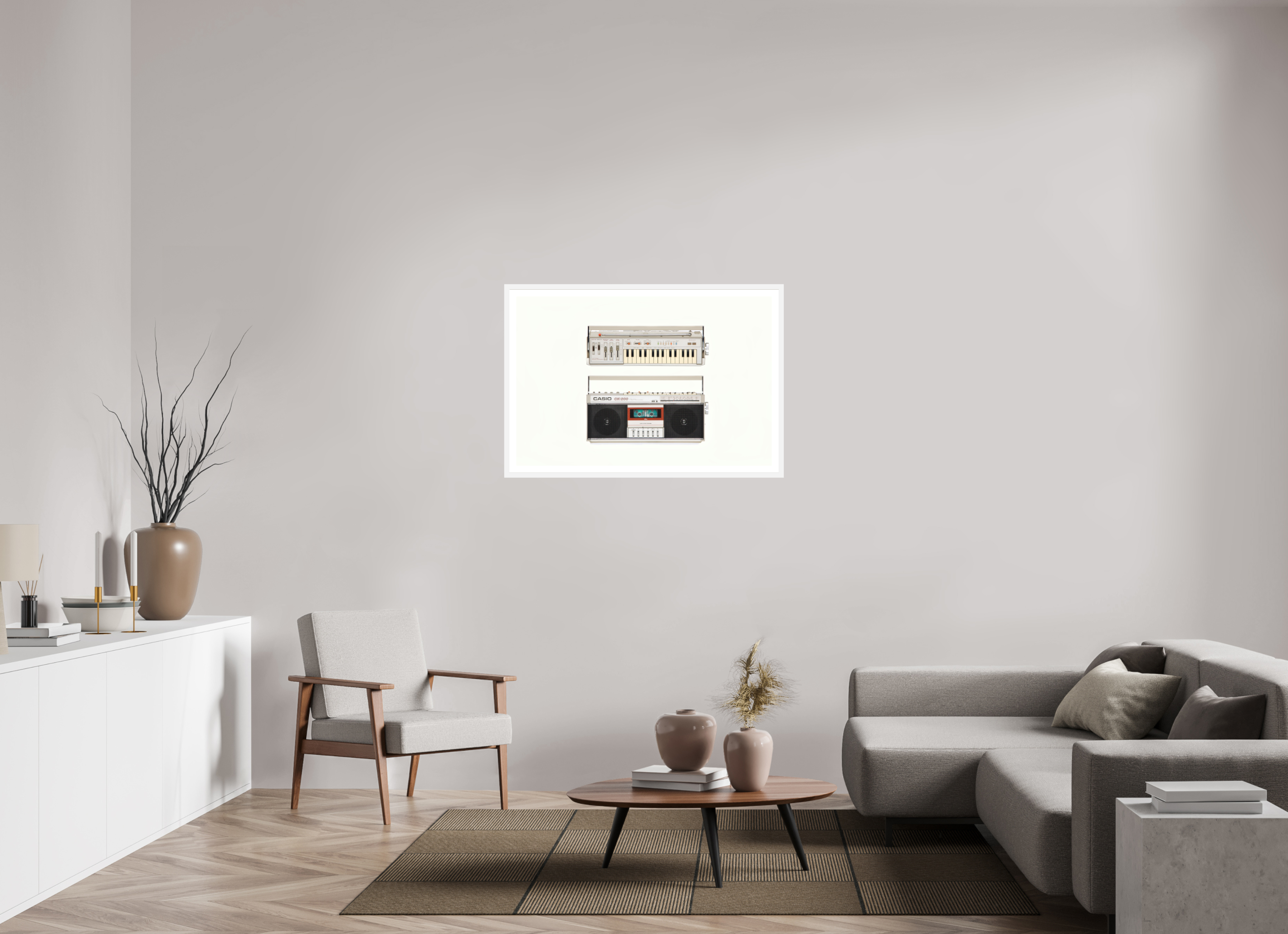 105 x 70 cm, Rahmen weiß Museumsglas casio